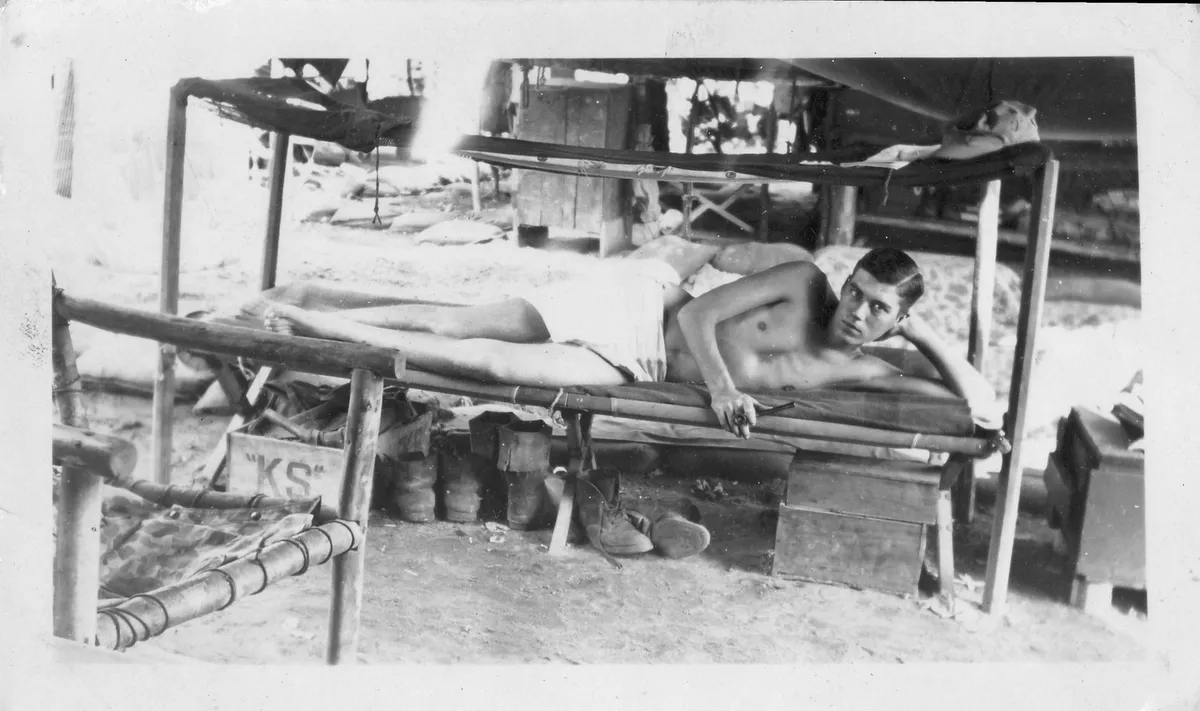 Frank Robinson on Bougainville Island, 1943
